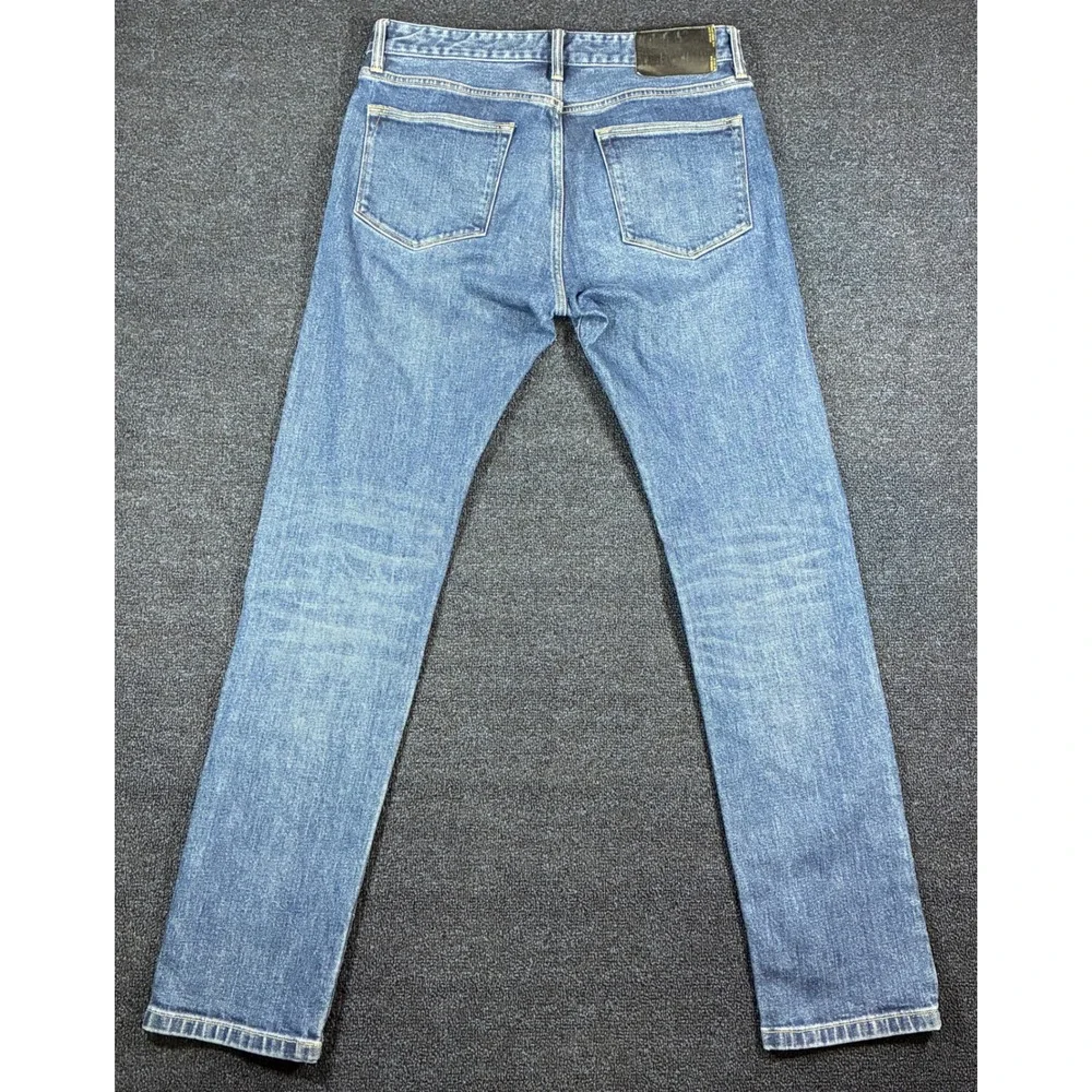 Buck Mason Maverick Slim Jeans Mens 33x34 [Fits 33x33] Button Fly Double Dipped
